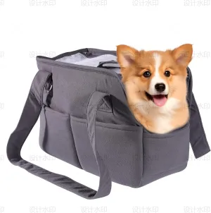 HappyTails Pet Sling Carrier, Hand-Free Carrier Bag for Dogs and Cats, Collapsible Traveling Pet Bag, Airline Approved Soft-Sided Pet Traveling Bag, Grey