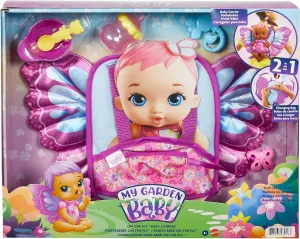 HBH45​ On The Fly 2-in-1 Baby Doll Carrier and Changing Bag (27-cm / 15.75-in) with 5 Accessories, Makes a Great Gift for Kids Ages 3Y , Multicolor