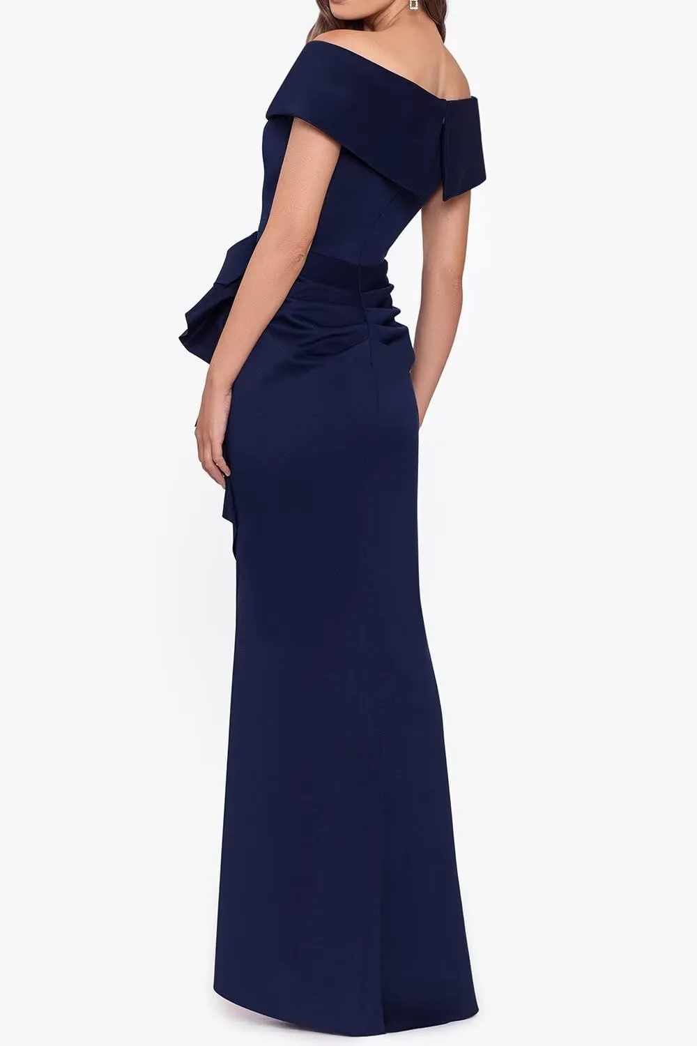 HEWEIGUI Satin Mother of Bride Dress 2025 Off Shoulder Mermaid Ruched Formal Evening Party Gowns WHC085