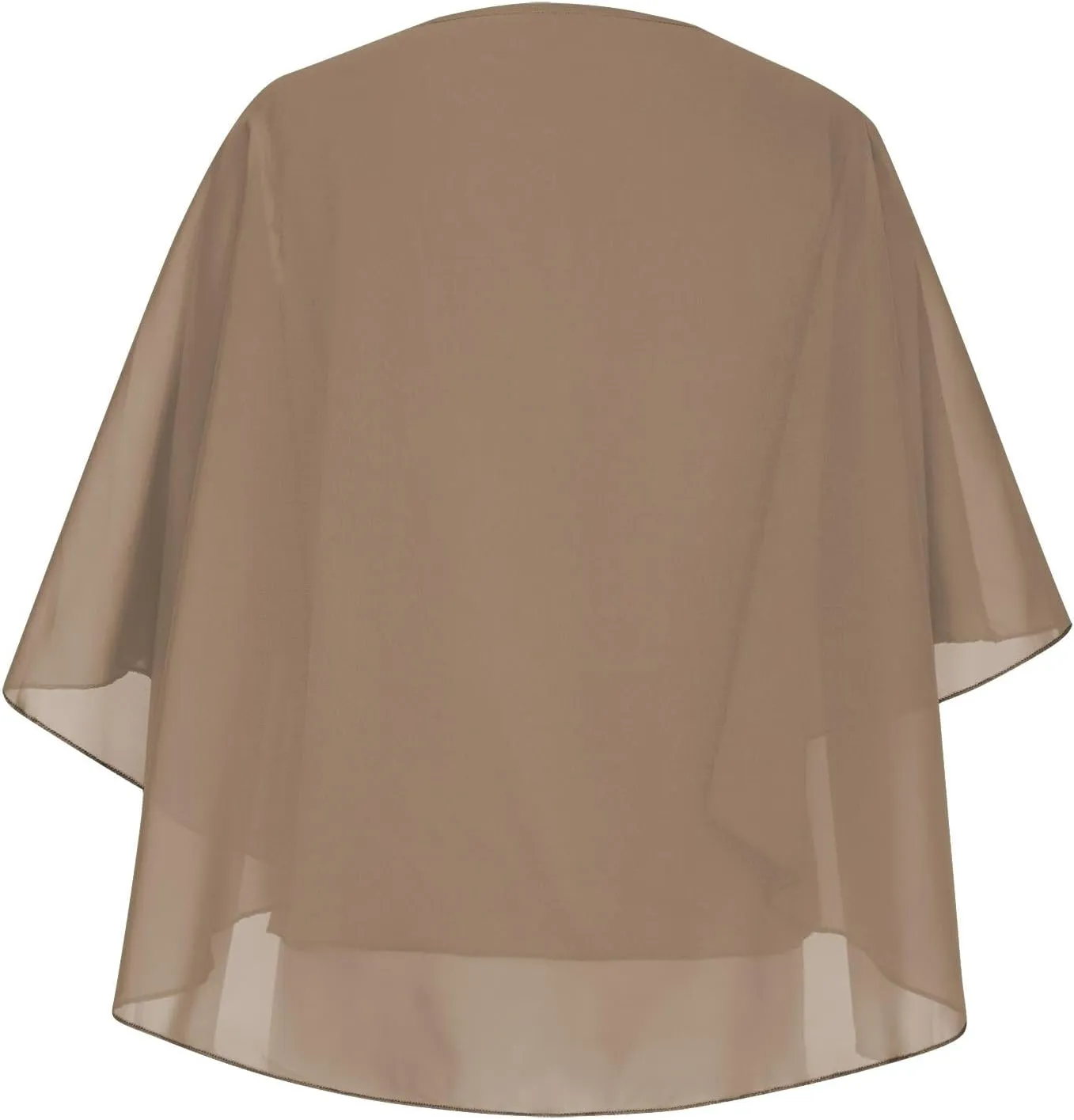 HGps8w Cape Shawls Top for Women Summer Lightweight Flowy Shirts Double-Layered Dressy Chiffon Poncho Blouse