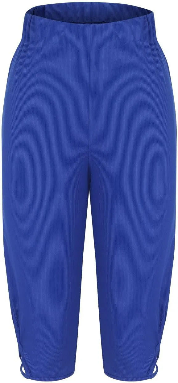 HGps8w Capri Leggings for Women Crossover Cutout Hem Knee Length Yoga Pants Casual Comfy Cropped Lounge Pants Pack of 2