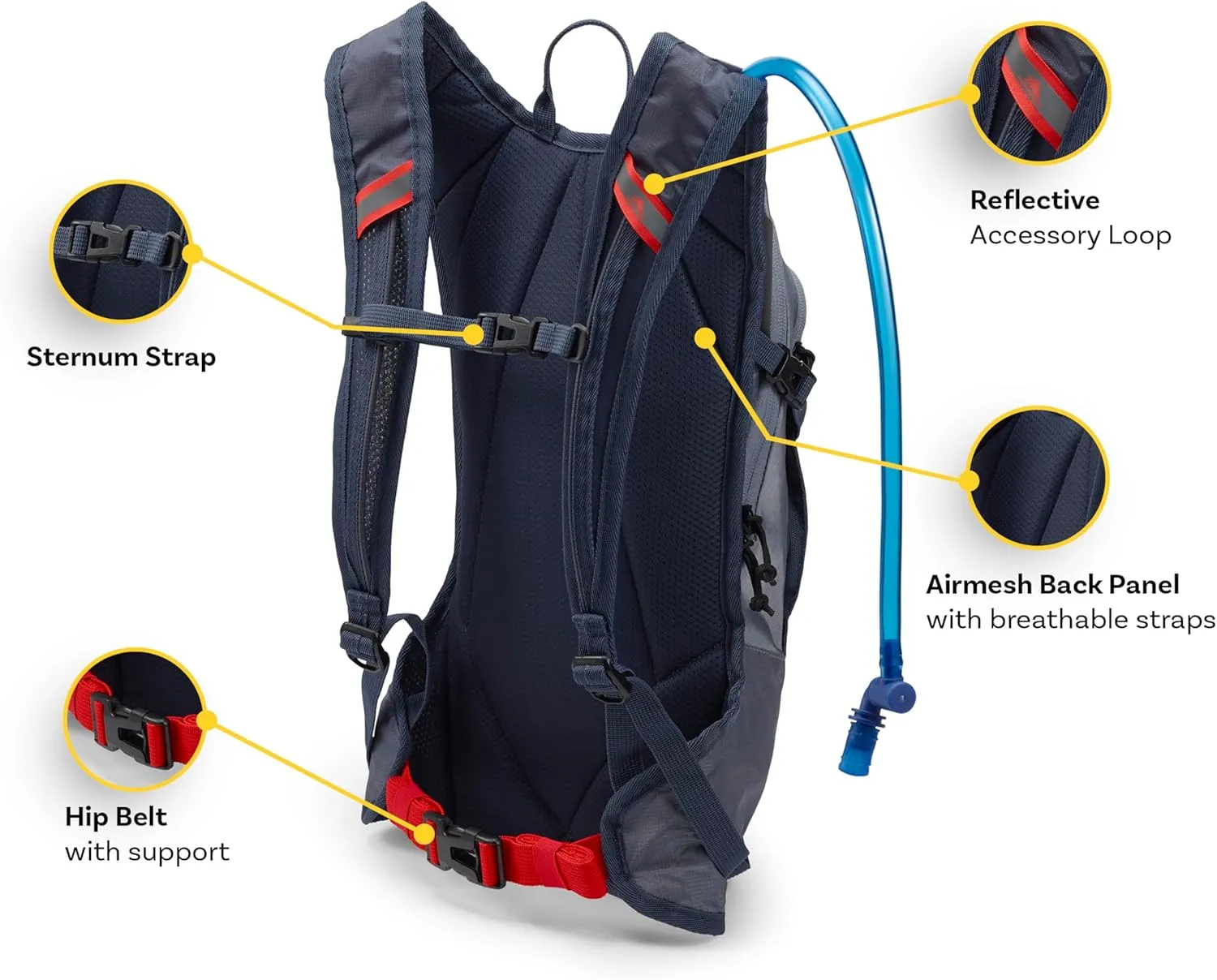 High Sierra Hydrahike 2.0 Hydration Backpack with 2L Water Bladder for Running, Hiking, Camping, or Cycling