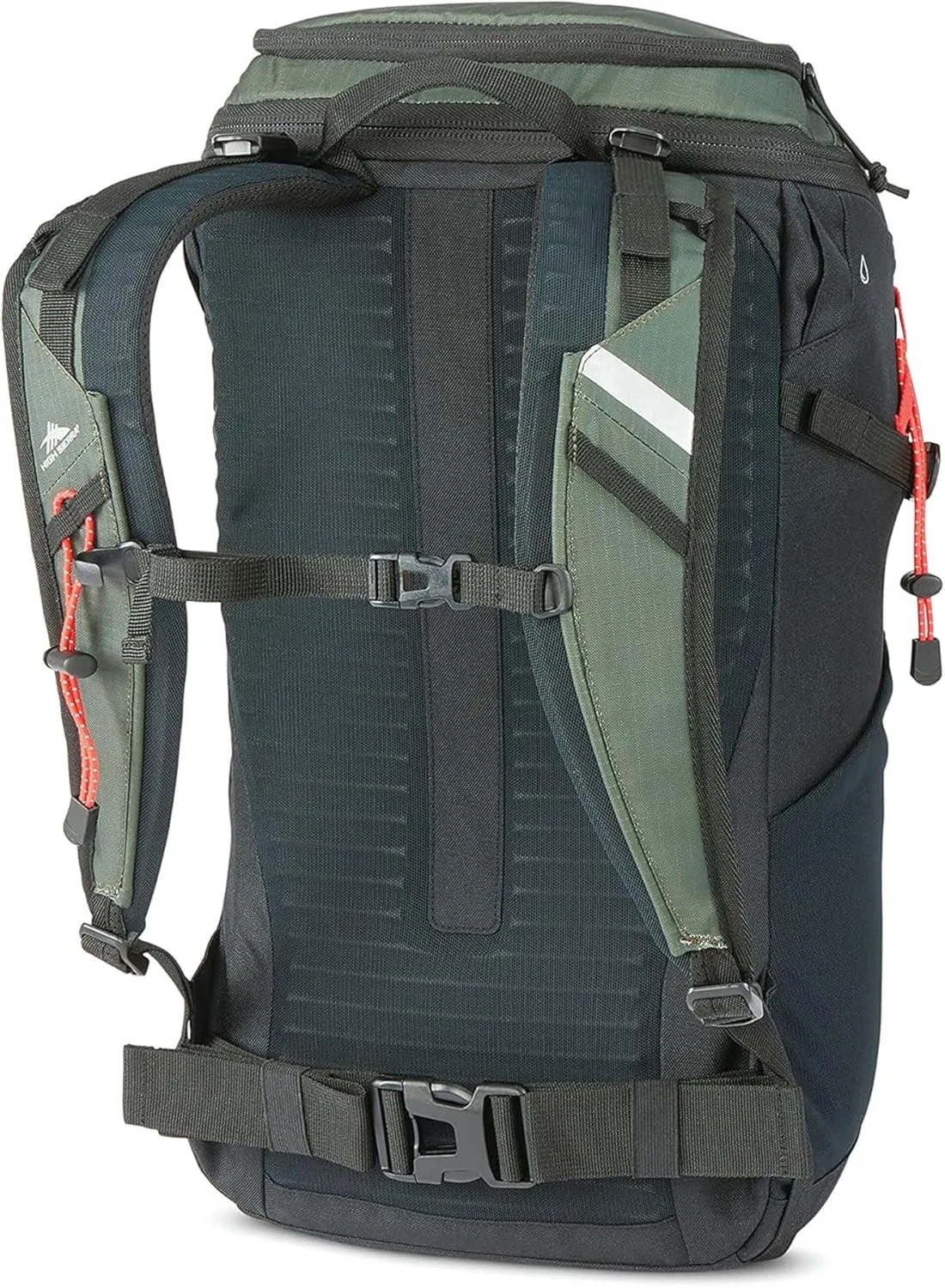 High Sierra Pathway 2.0 Backpack with Hydration Storage Sleeve, for Hiking, Biking, Camping, Traveling, Forest Green/Black, 30L
