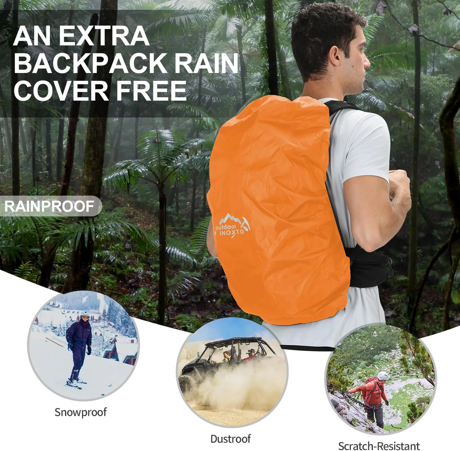 Hiking Backpack,35L Waterproof Hiking Daypack with 3L Water Bladder and Rain Cover, Lightweight Travel Camping Backpack for Men Women (Black)