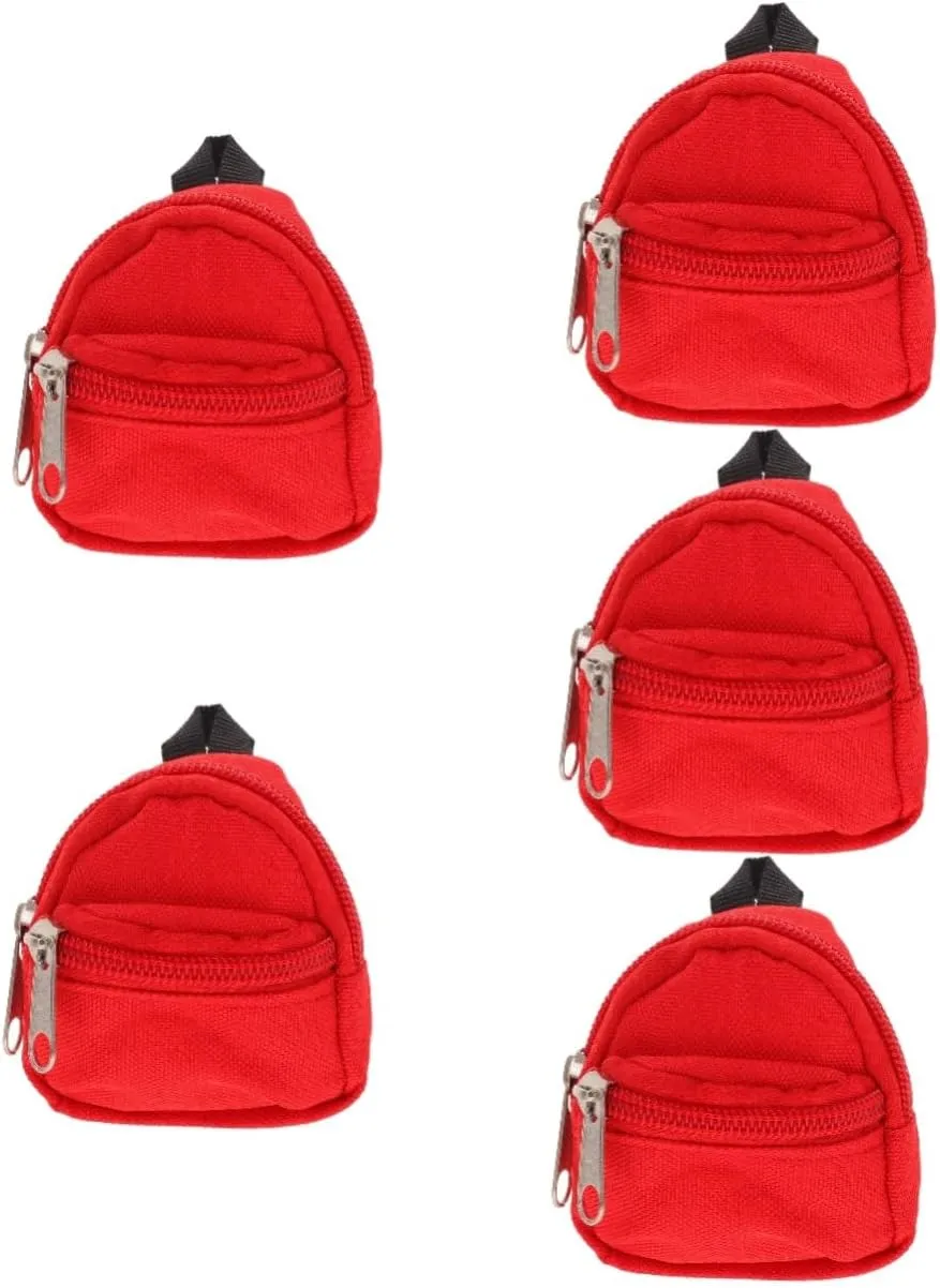 Homoyoyo 5pcs Cute Mini Backpack Doll Costume Ornament Mini Backpack Model Schoolbag Ornament