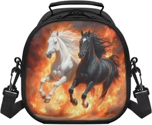 Horse Lunch Box for Girls for School Meal Prep Containers Reusable Insulated Cooler Tote Bag Lunch Bags with Adjustable Shoulder Strap & Inner Zipper Pocket Small Lunchbox