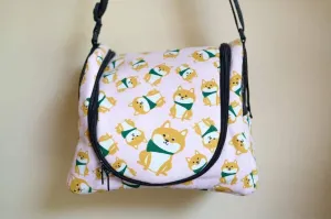 HOT! Thailand Animal Shibainu Printed Shiba Style Sugar Glider Birds Prairie Dog Marmoset Small Pet Travel Cage Shoulder Bag Soft Mesh Kennel Carrier (Pink)
