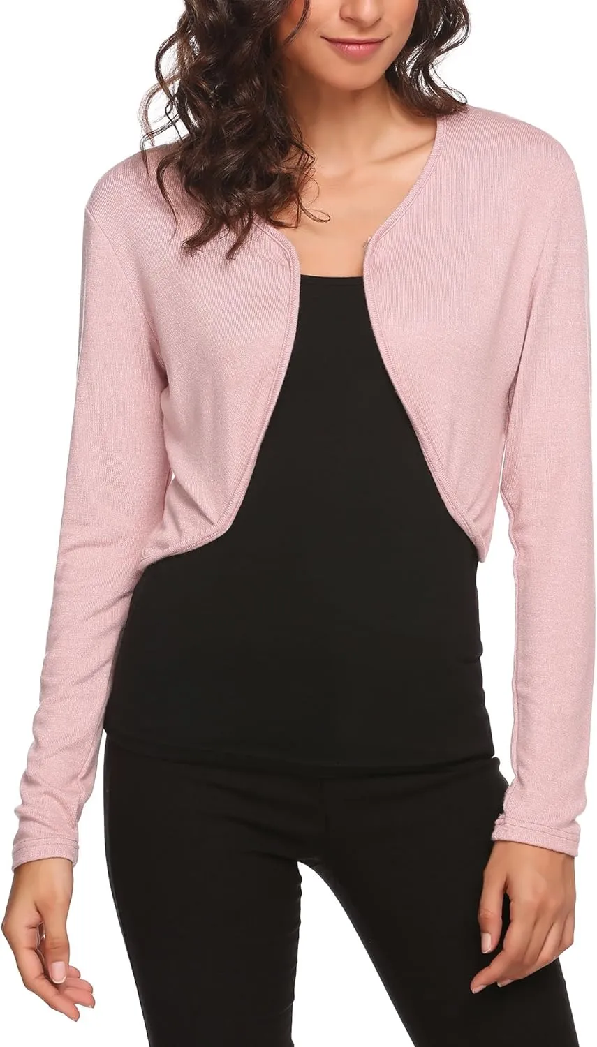 HOTOUCH Shrug Bolero Cardigan for Womens Long Sleeve Short Little Cropped Sweater Knit Jackets for Dress S-XXL