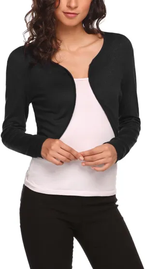 HOTOUCH Shrug Bolero Cardigan for Womens Long Sleeve Short Little Cropped Sweater Knit Jackets for Dress S-XXL