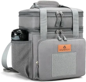 HSHRISH Expandable Large Tactical Lunch Box for Adults, Durable Insulated Lunch Bag with Lots of Storage Space, Cooler Bag for Men Women Work Outdoor Picnic Trips, 24 Cans/16 L