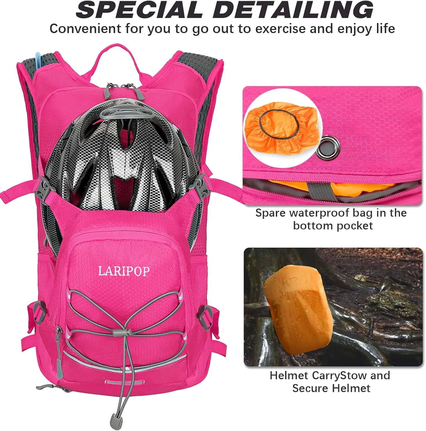 Hydration Backpack 18L with Water Bladder 2L Hiking Water Backpack Women Men Lightweight Hydration Pack for Cycling