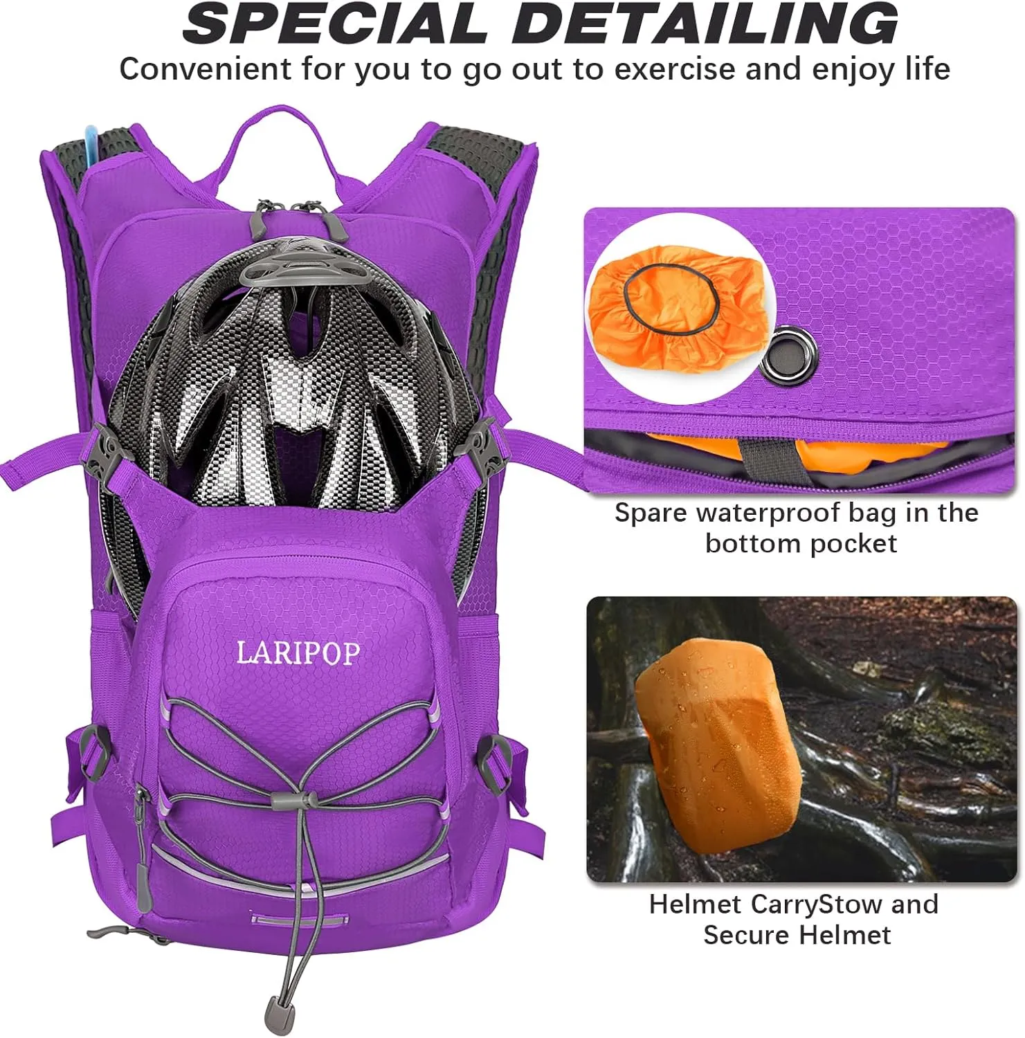 Hydration Backpack 18L with Water Bladder 2L Hiking Water Backpack Women Men Lightweight Hydration Pack for Cycling