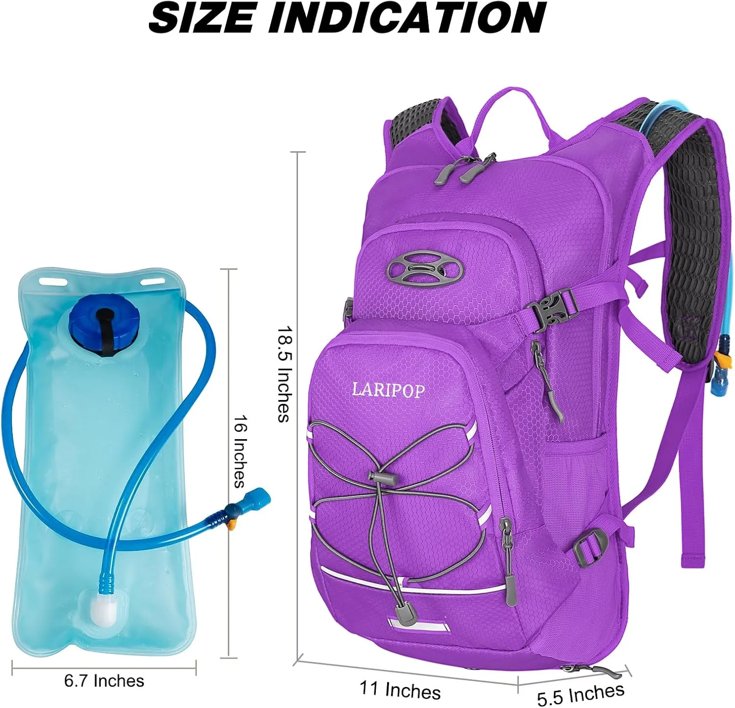 Hydration Backpack 18L with Water Bladder 2L Hiking Water Backpack Women Men Lightweight Hydration Pack for Cycling