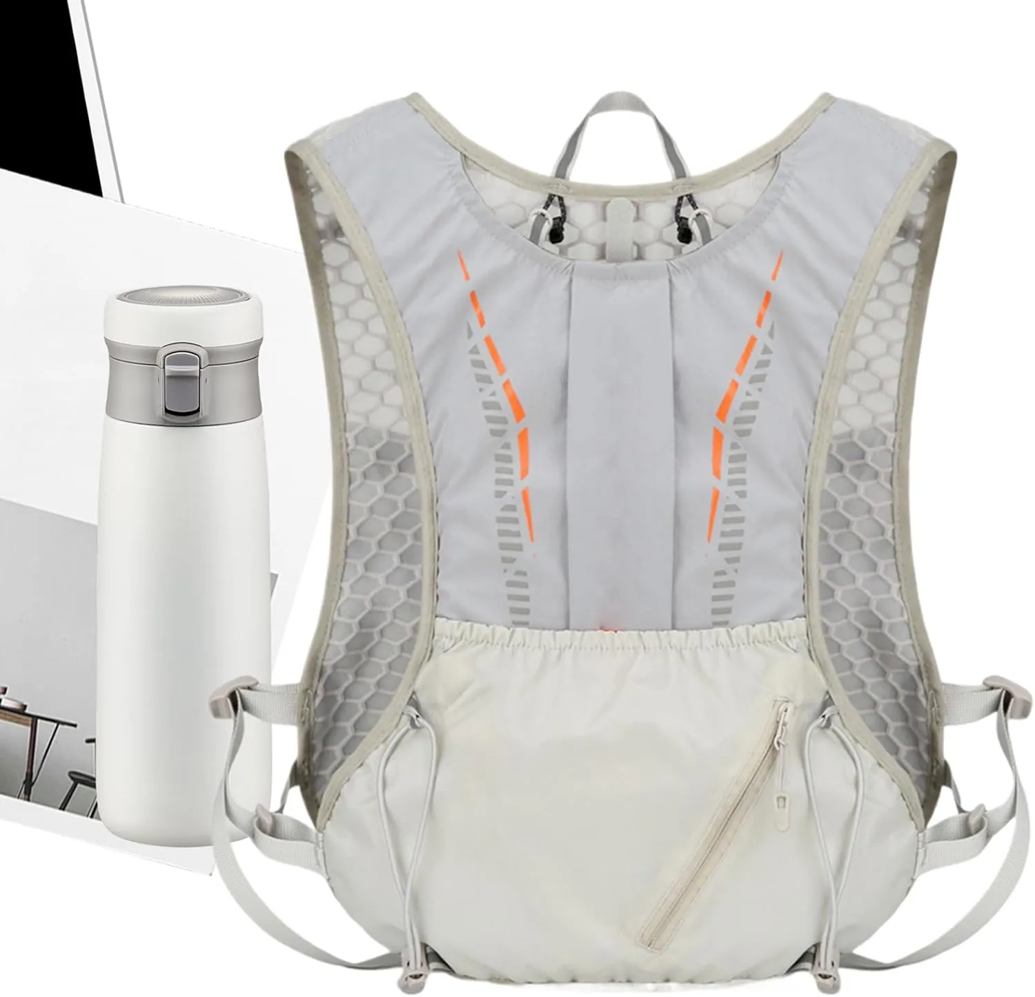 Hydration Backpack - Reflective Lightweight Pack,Lightweight Hydration Backpack with Ergonomic Shoulder Strap for Hiking Skiing Travel Outdoors