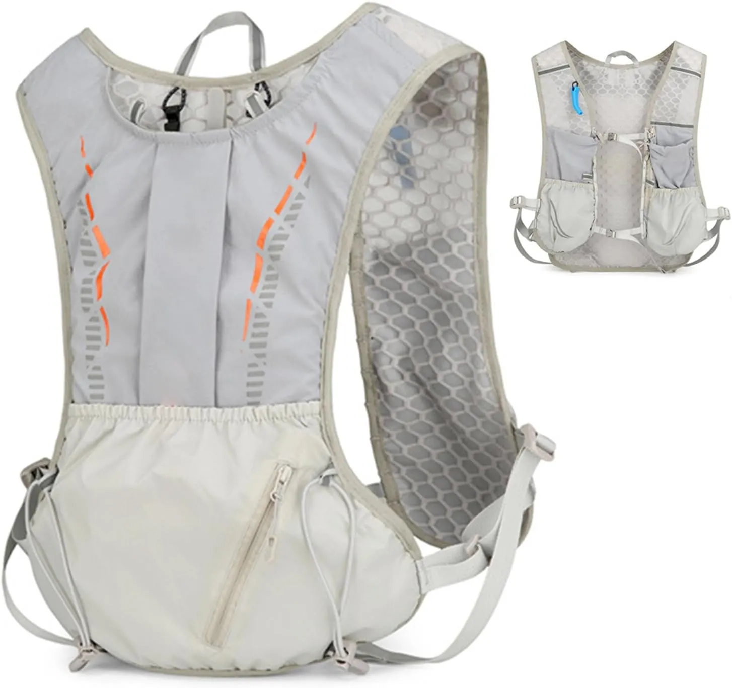 Hydration Backpack - Reflective Lightweight Pack,Lightweight Hydration Backpack with Ergonomic Shoulder Strap for Hiking Skiing Travel Outdoors