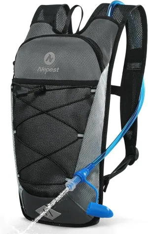 Hydration Backpack with 2L Water Bladder for Cycling, Water Backpack for Hiking Running, Lightweight Hydration Pack