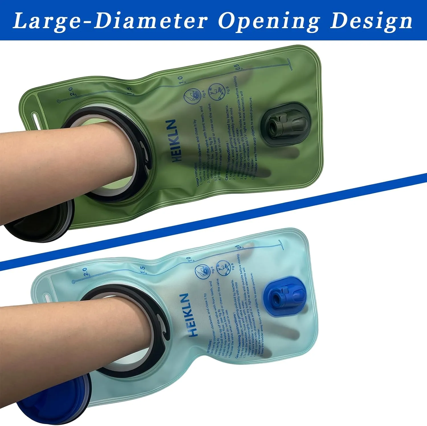 Hydration Bladder 2L-3L,Leak Proof Water Reservoir, BPA Free Military Water Storage Bladder Bag Hydration Pack Replacement Easy Clean for Bicycling Hiking Camping Hunting Running