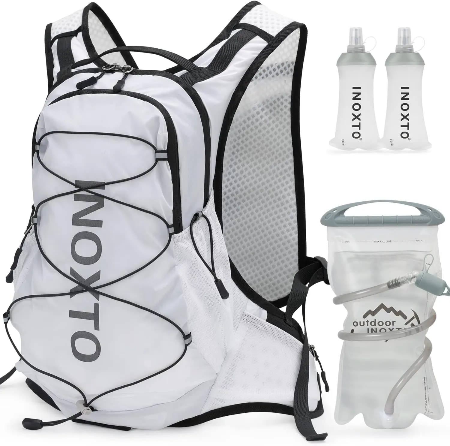Hydration Pack Backpack, Lightweight Water Backpack with 2L Leakproof Hydration Bladder Daypack for Men Women,Running Hydration Vest for Outdoor Trail