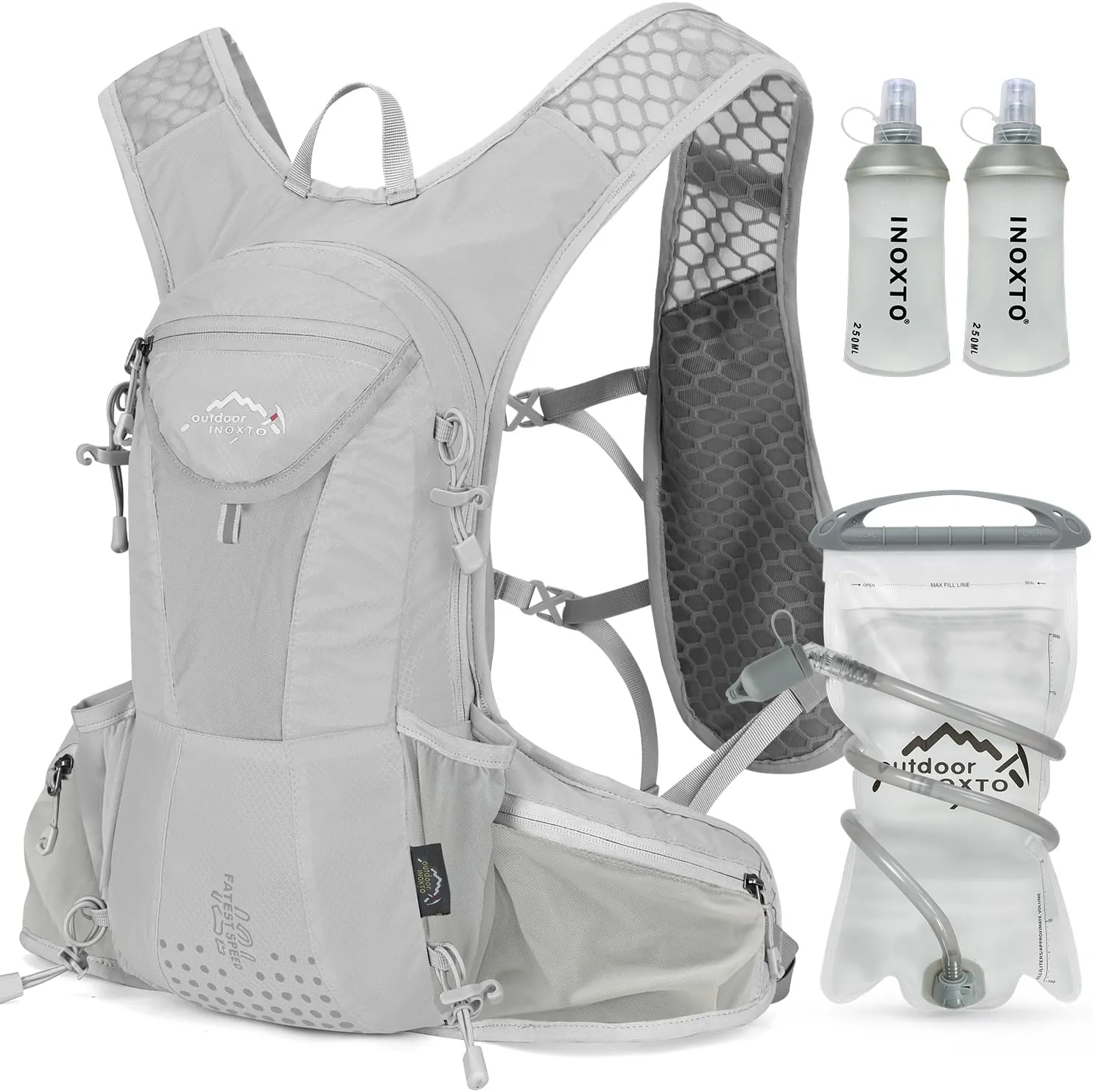 Hydration Pack Backpack, Lightweight Water Backpack with 2L Leakproof Hydration Bladder Daypack for Men Women,Running Hydration Vest for Outdoor Trail