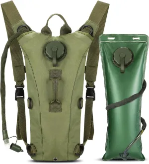 Hydration Pack Backpack with 3L Bladder, Tactical Water Bag for Hiking, Biking, Running, Walking and Climbing