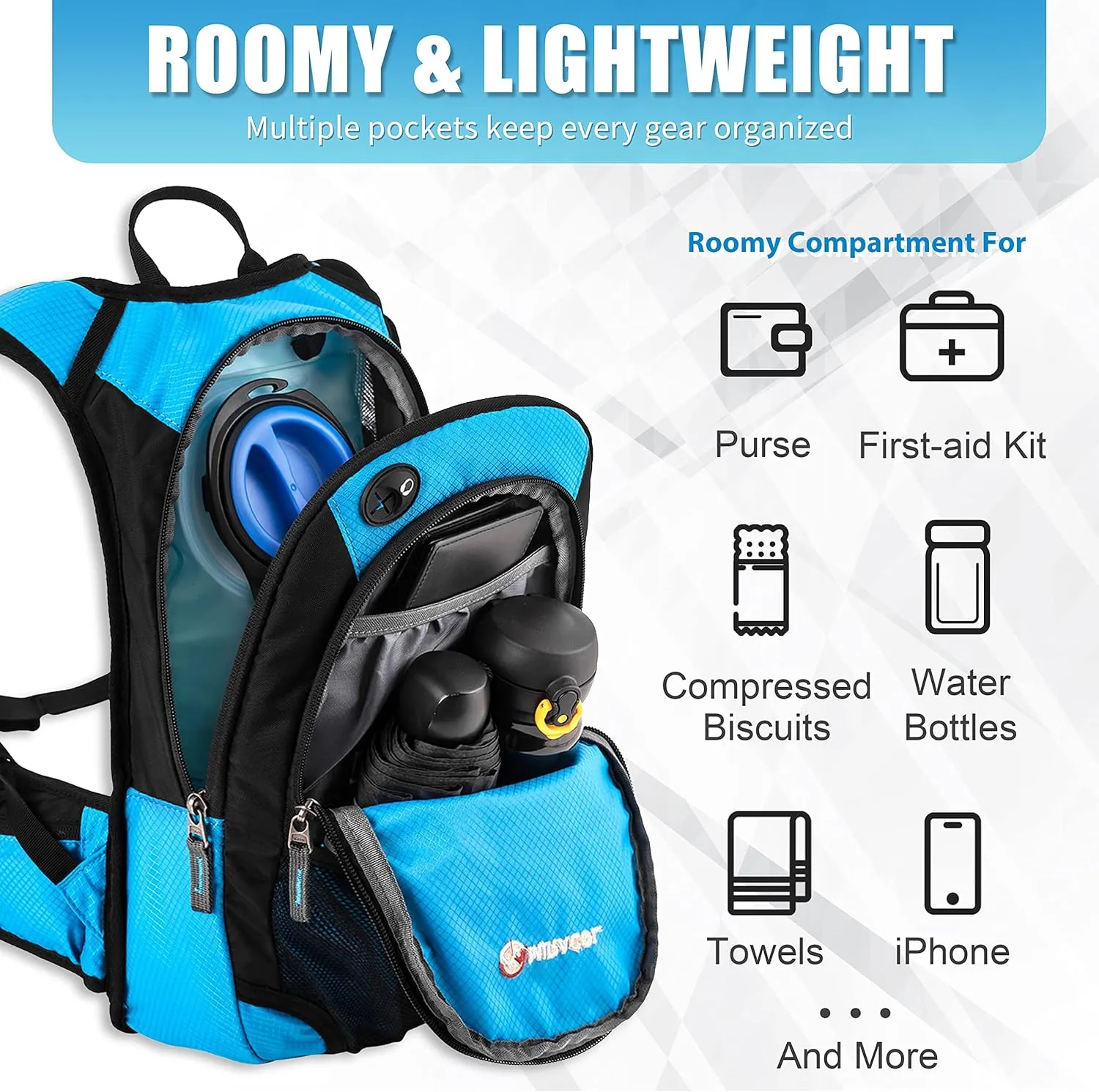 Hydration Pack Hiking Water Backpack - Miracol Insulated Water Bag with 2L Bladder
