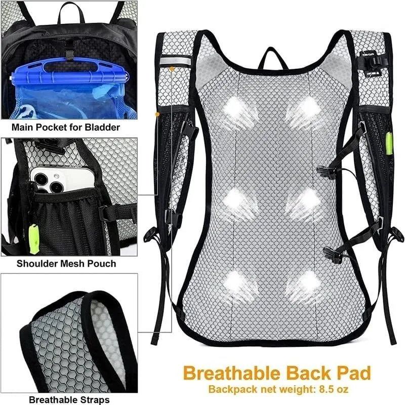 Hydration Pack - Lightweight Running Hydration Backpack For Men Women Hydration Backpack With Storage For Cycling, Hiking, Running, Climbing,Camping, Biking 2L Hydration Bladder Included(Green)