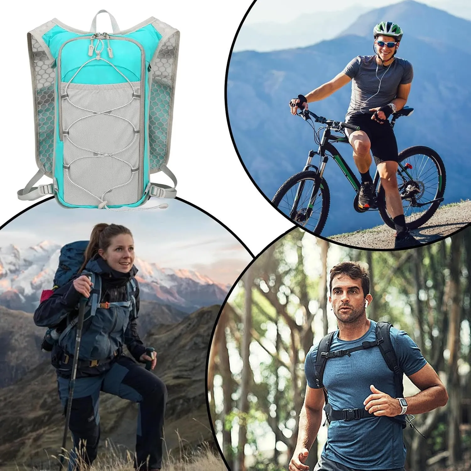 Hydration Pack Running - Outdoor Bladder Daypack for Men - Breathable & Reflective Hydration Backpack for Running and Jogging, for Runs, Cycling, Trails, Marathons