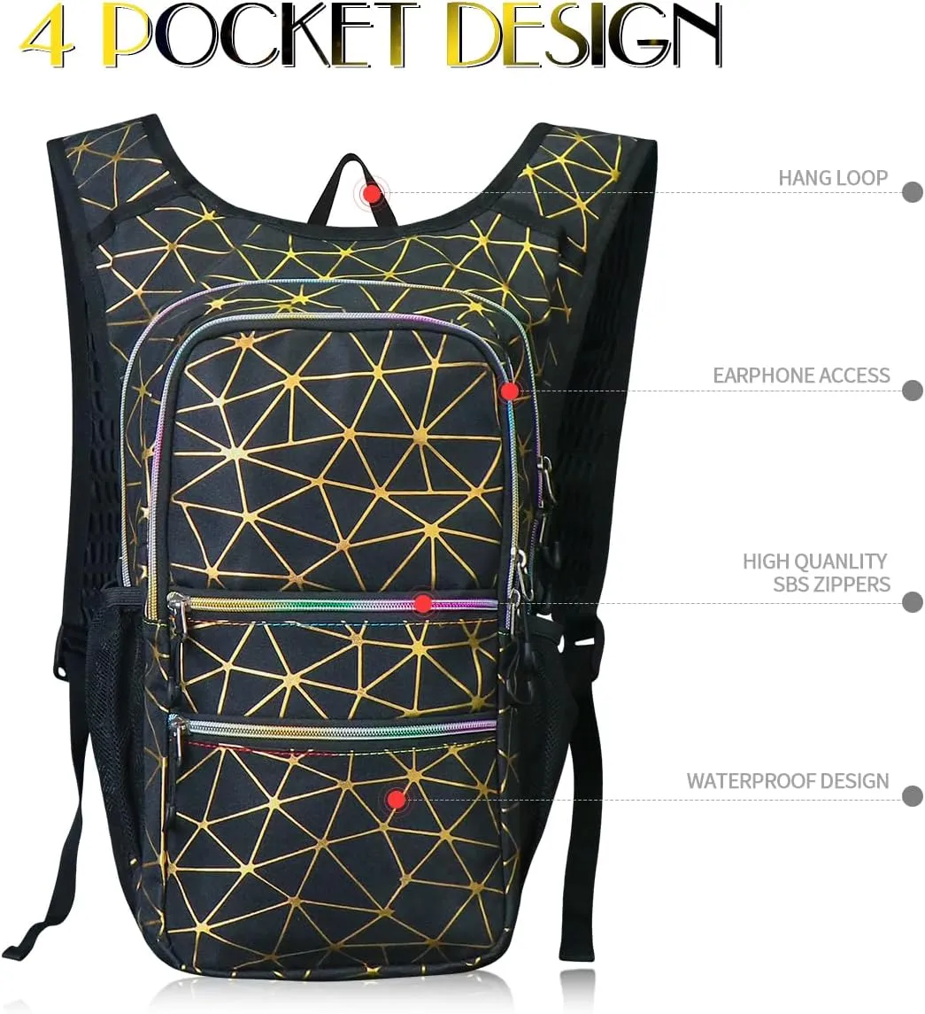 Hydration Pack, Water Backpack with 3L Hydration Bladder Lightweight Insulation, Festival Essential, Rave Hydration Backpack, Hydropack Backpack for Rave, Hiking, Biking, Running, Festival Gear