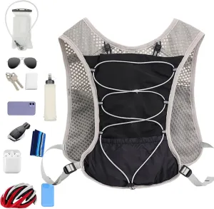 Hydration Vest, 5L Waterproof Running Vest, Adjustable Fit, Breathable Sports Gear, for Cycling, Trail Running, Mountain Adventures, Hiking, Outdoor Activities, 16.14x10.63 Inches