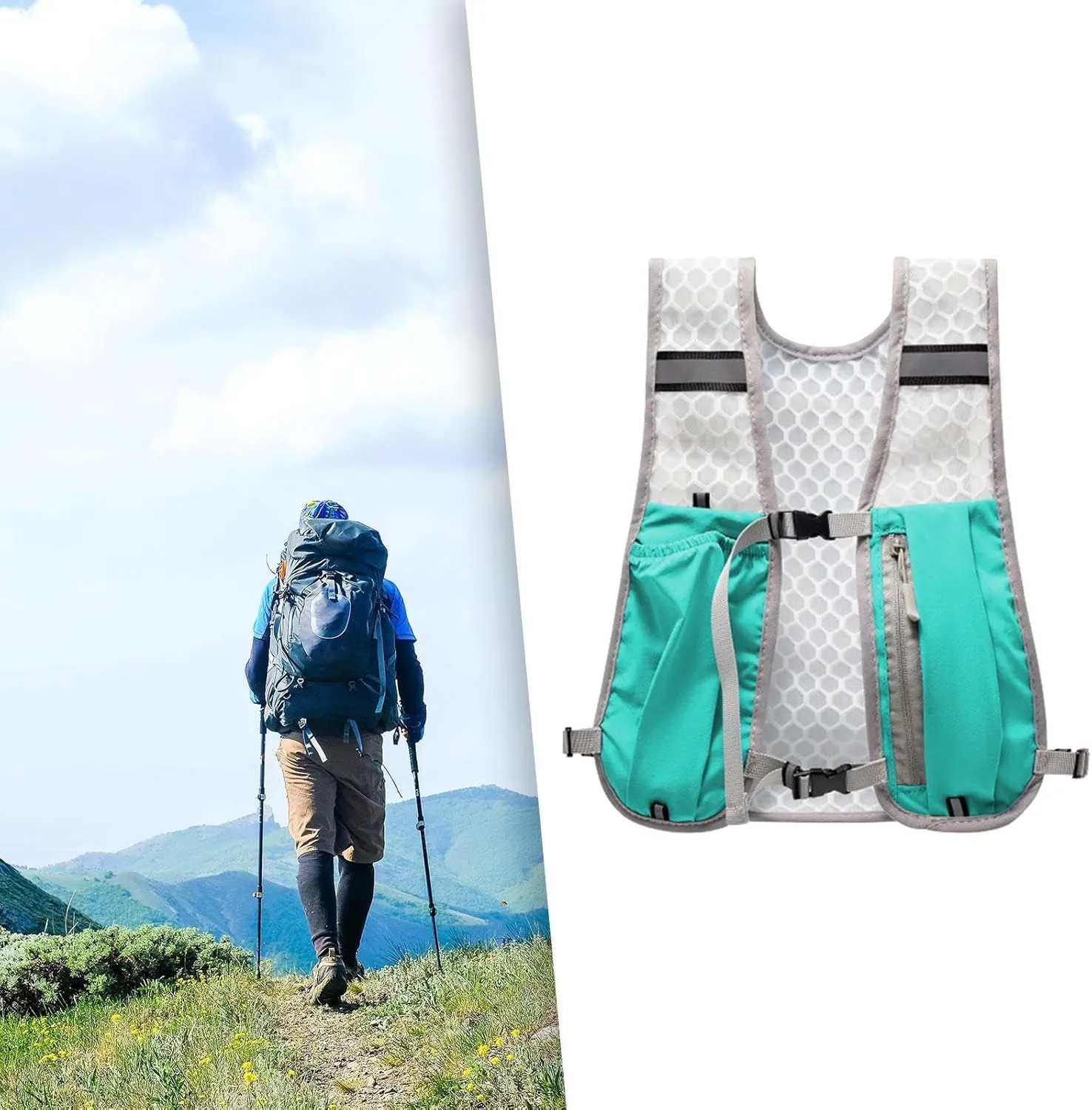 Hydration Vest Pack Sport Bag Adjustable Buckle Daypack Water Pack Running Backpack for Mountaineering Cycling Race Camping
