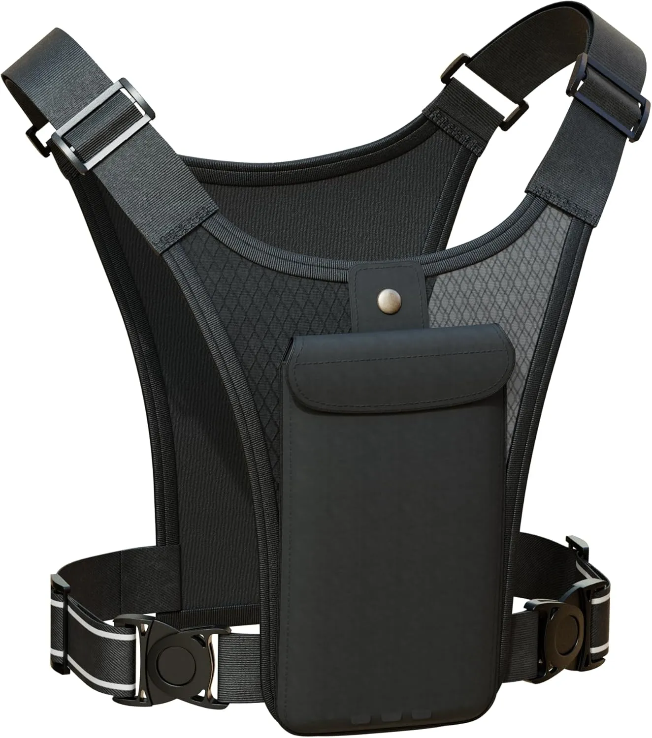 Hydration Vest with Mesh Back and Pocket, Adjustable Straps (Black, M)