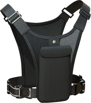 Hydration Vest with Mesh Back and Pocket, Adjustable Straps (Black, M)