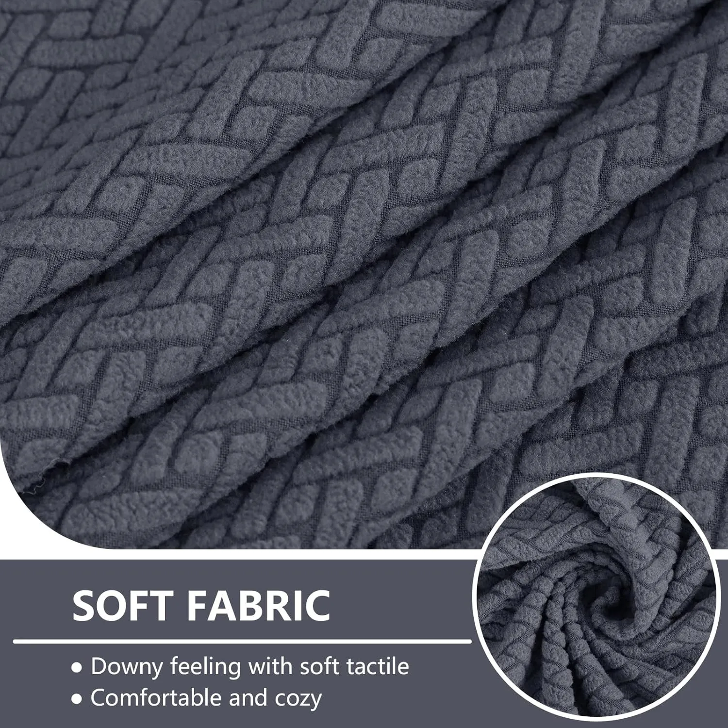 hyha Waterproof Couch Cushion Covers, Stretch Magic Sofa Covers Washable, Thick Jacquard Fabric, Waterproof Sofa Couch Covers for 3 Cushion Couch Sofa for Pets (3 Packs, Grey)