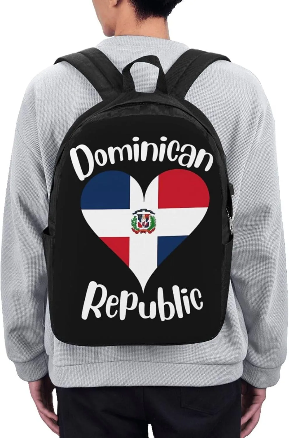 I Love Dominican Republic Travel Backpack 17-Inch Laptop Backpacks Business Rucksack Casual Sport Daypack with USB Charging Port Carry-on Bag for Camping Biking
