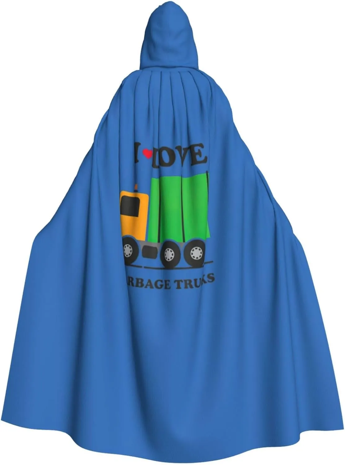 I Love Garbage Trucks print Carnival cape Holiday-themed party costume Witch Cape Cosplay Festival Cape hoodie ﻿