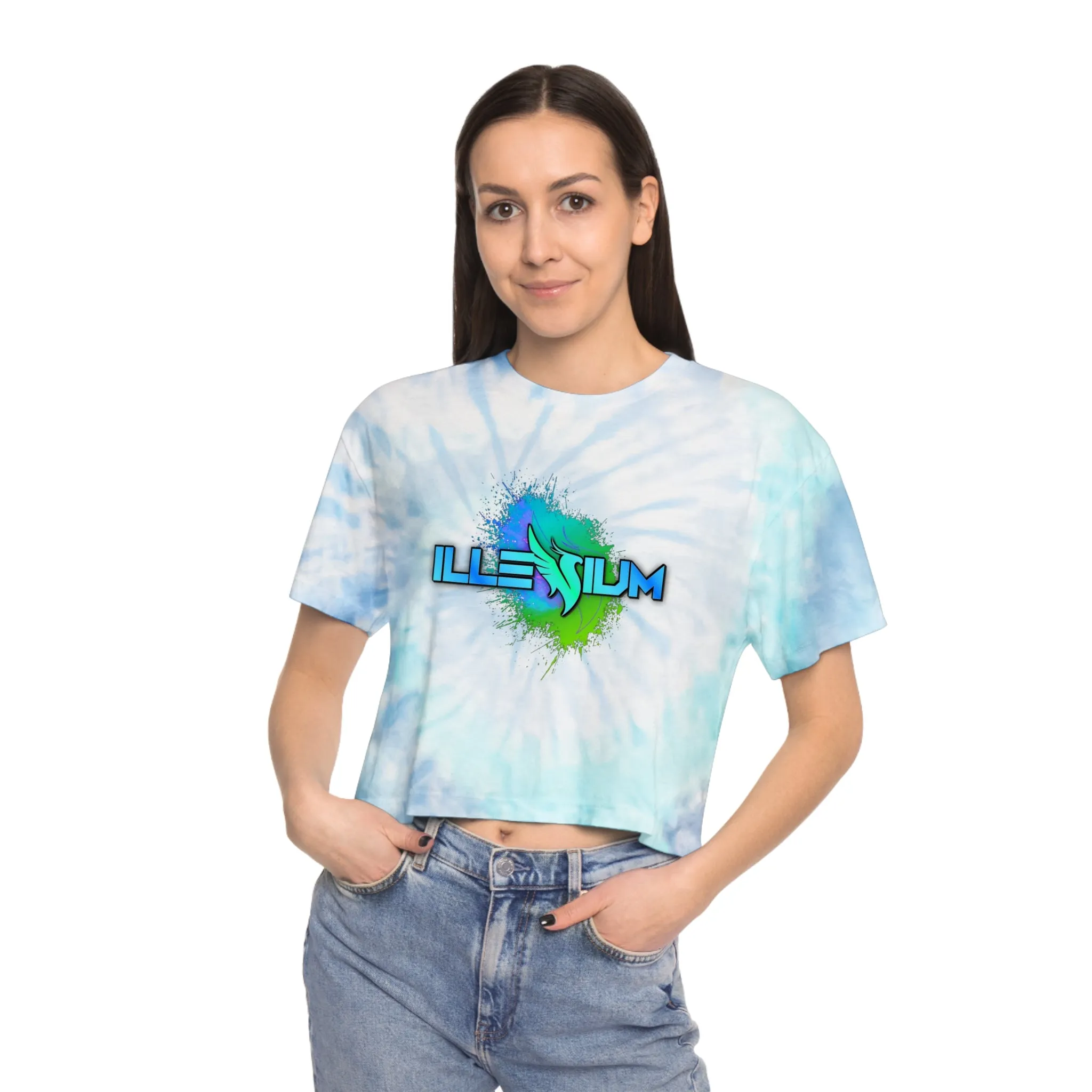Illenium Tie-Dye Crop Top Sweat Proof Rave Music Festival Shirt