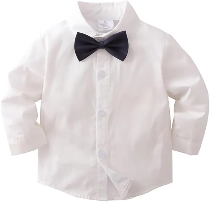 IMEKIS Toddler Baby Boy Christening Outfit Christmas Kids Bowtie Shirt Waistcoat Pants Wedding Holiday Tuxedo Gentleman Suits
