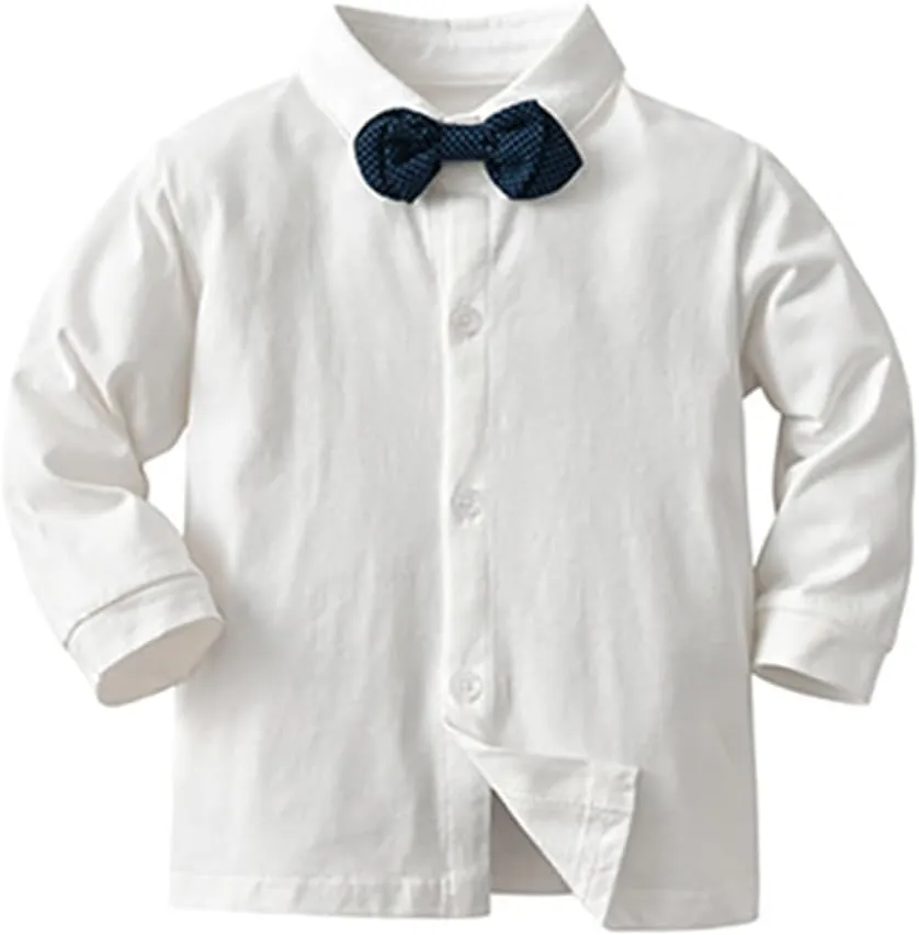 IMEKIS Toddler Baby Boy Christening Outfit Christmas Kids Bowtie Shirt Waistcoat Pants Wedding Holiday Tuxedo Gentleman Suits
