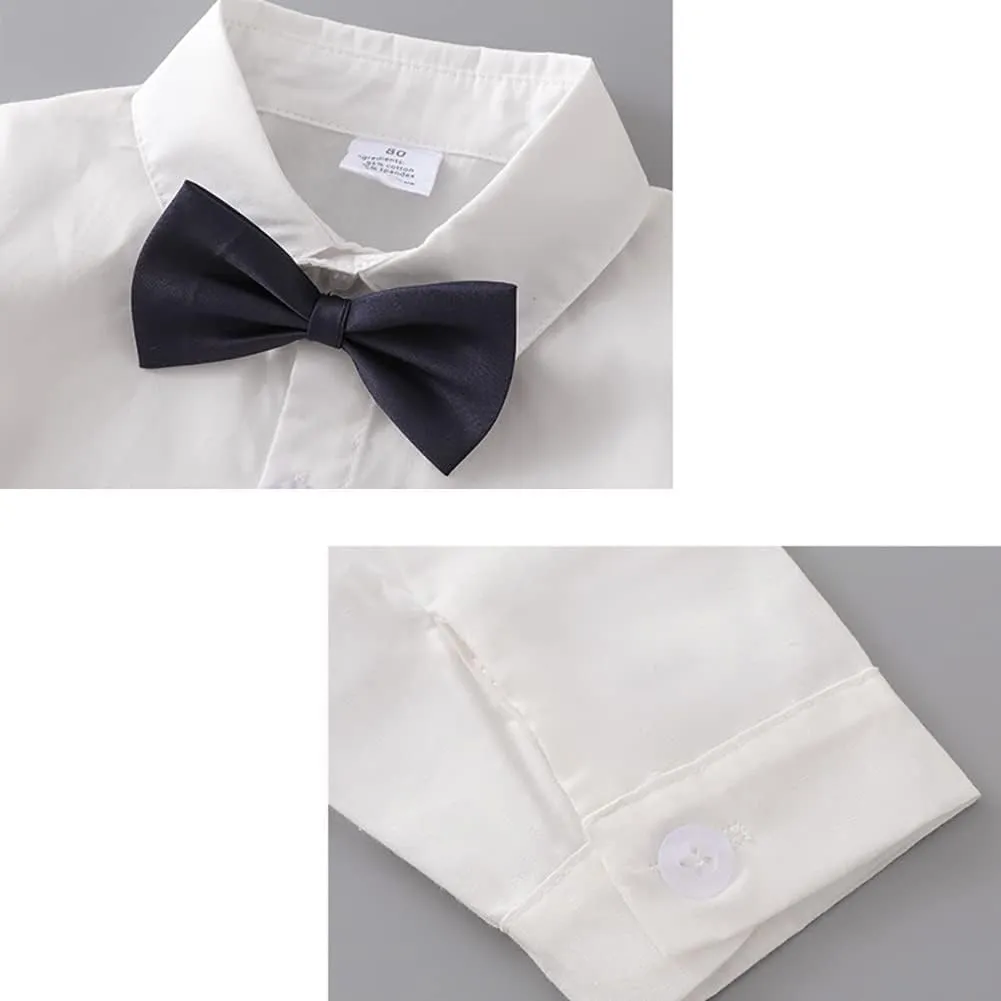 IMEKIS Toddler Baby Boy Christening Outfit Christmas Kids Bowtie Shirt Waistcoat Pants Wedding Holiday Tuxedo Gentleman Suits