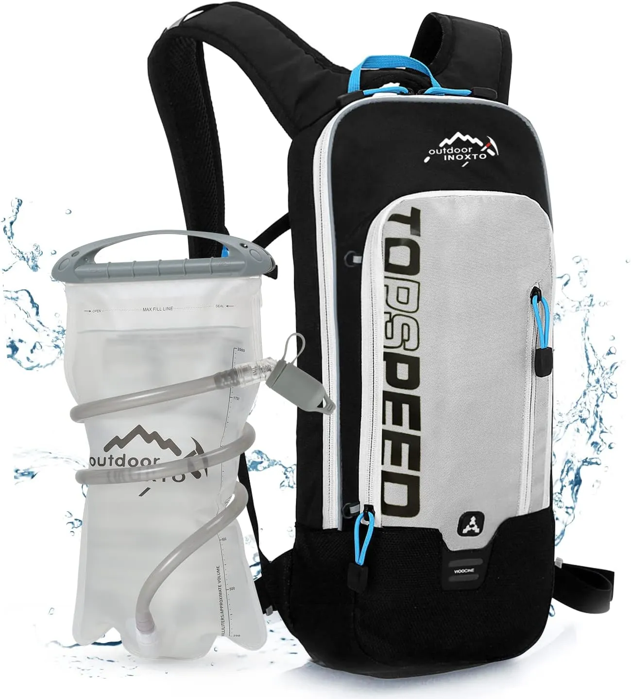 INOXTO Hydration Pack Backpack， Hydration Pack Lightweight Water Backpack with 2L Water Bladder Bag Daypack for Hiking Running Cycling Camping Hunting for Women Men