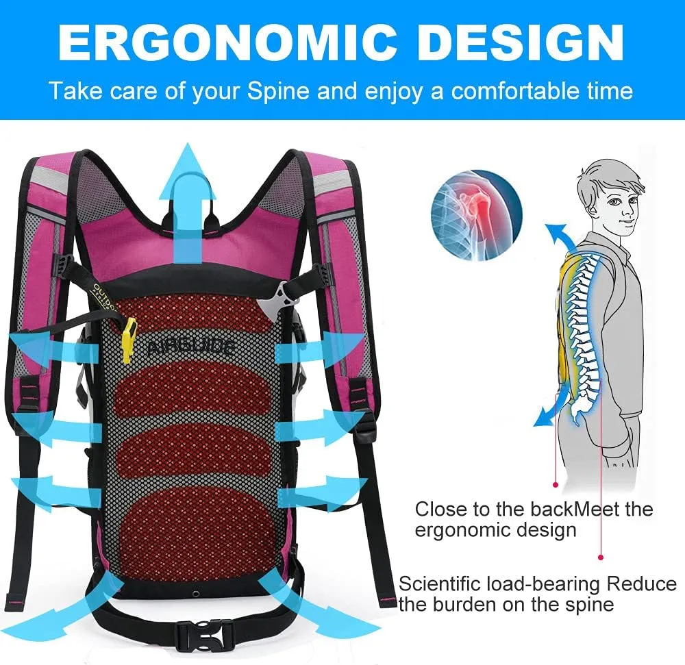 INOXTO Hydration Pack Backpack，18L Hydration Pack Lightweight Water Backpack with 2L Water Bladder Bag Daypack for Hiking Running Cycling Camping Hunting for Women Men