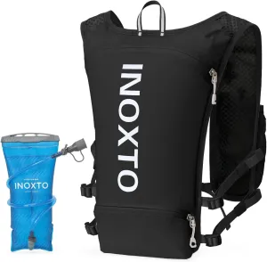 INOXTO Running Hydration Vest Backpack,Lightweight Pack with 1.6L Water Bladder Hydration Backpack Daypack for Hiking Trail Running Cycling Race Marathon for Women Men