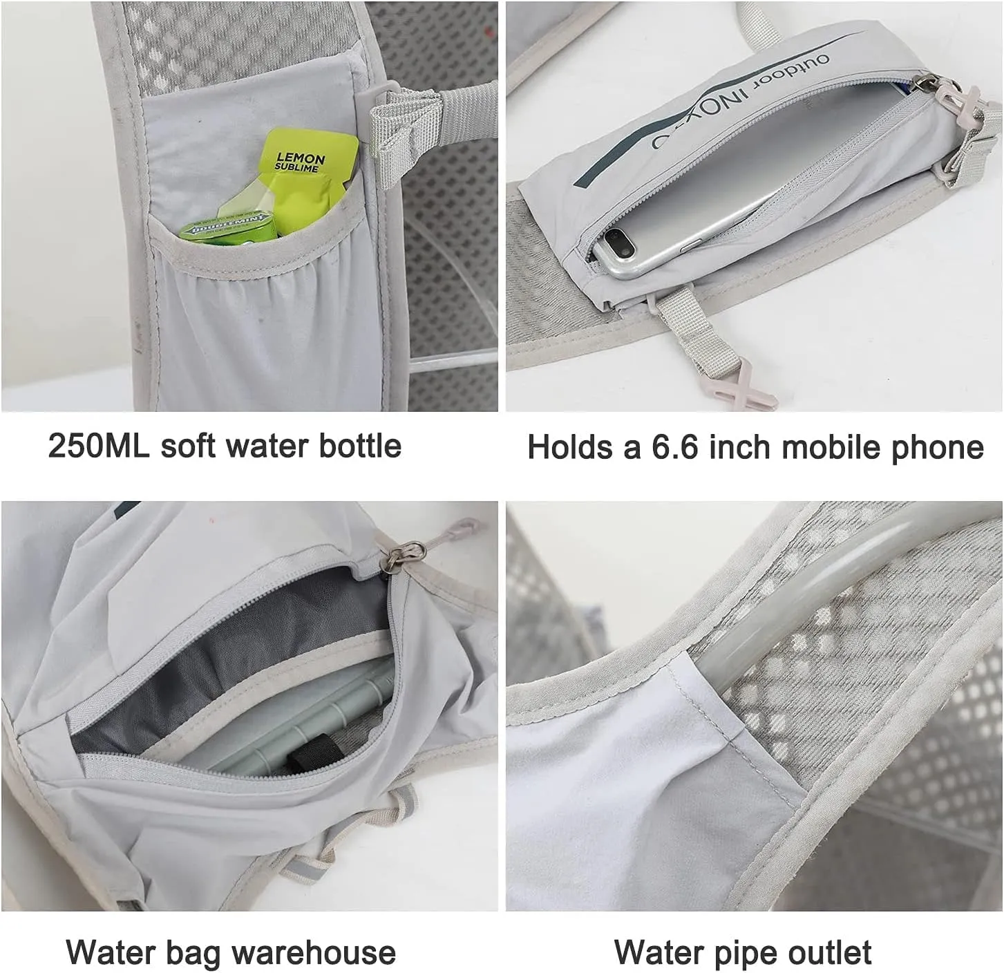 INOXTO Running Hydration Vest ,Lightweight Insulated Pack with 250ml Soft Flask Daypack for Hiking Trail Running Cycling Race Marathon for Women Men