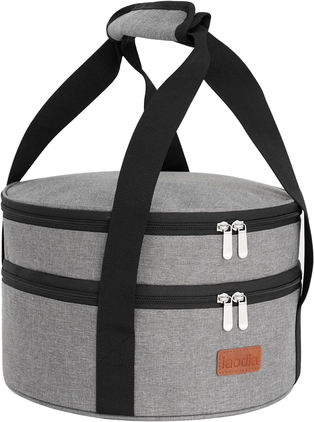 Insulated Casserole Carrier Bag, Expandable Thermal Food Carrier Insulated Travel Carry Bag for Hot or Cold Food for Picnic Cookouts Potluck Parties (Gray)