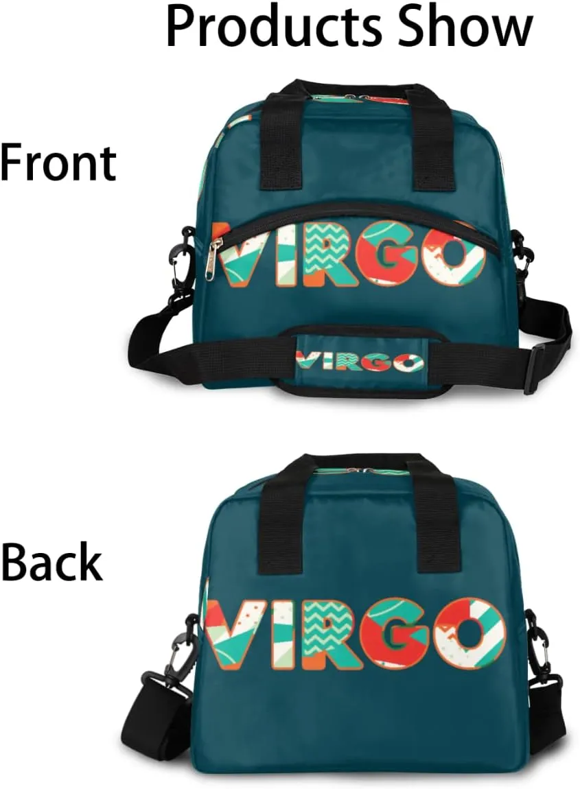 Insulated Lunch Bag Women Men Virgo Large Reusable Lunch Box Leakproof Lunch Tote Bag Cooler Bag with Adjustable Shoulder Strap Travel Picnic Work Beach