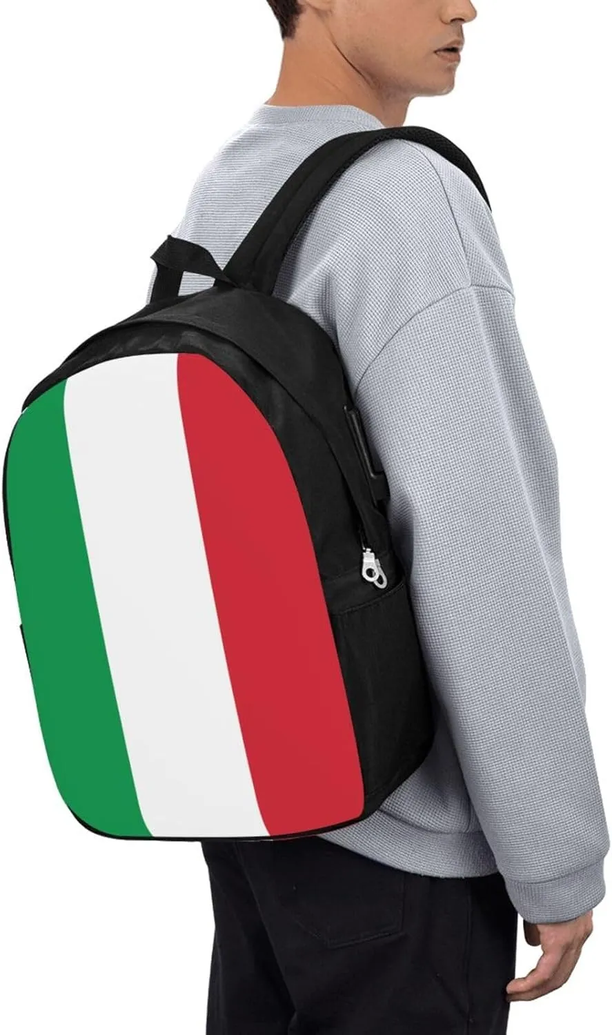 Italy Flag Laptop Backpacks Travel Backpack Casual Business Daypack Sport Rucksack Computer Bag Fits up to 17 Inch Notebook with USB Port