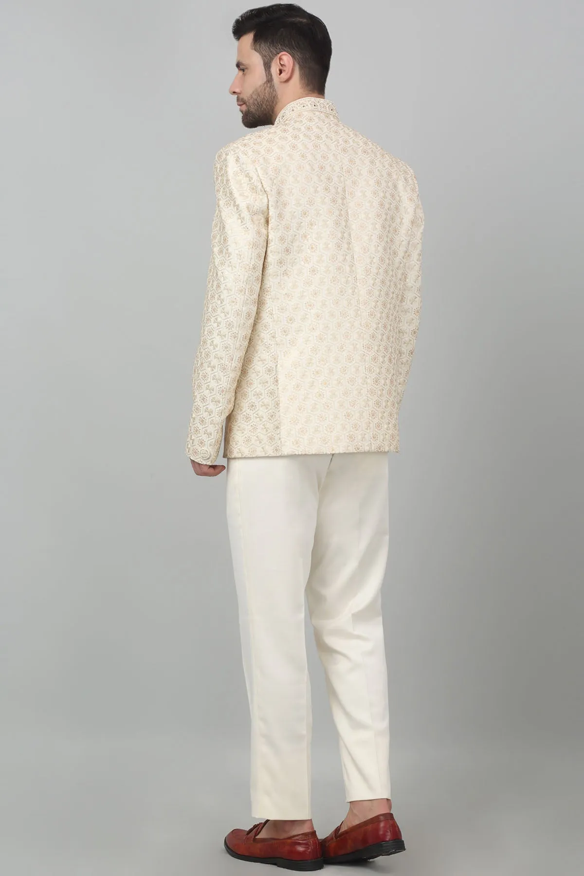 Ivory Embroidered Bandhgala