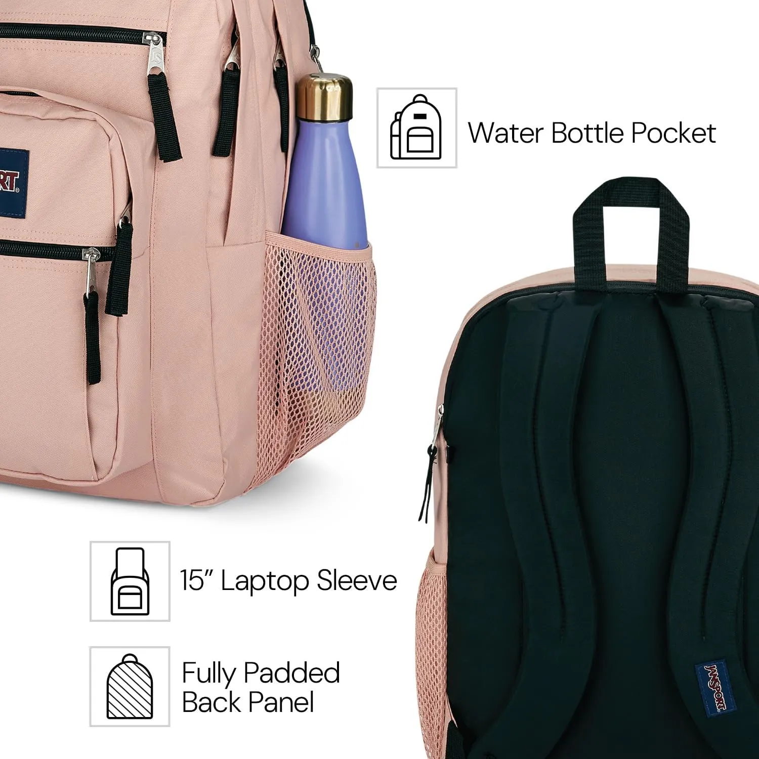 JanSport Laptop Backpack - Computer Bag with 2 Compartments, Ergonomic Shoulder Straps, 15” Laptop Sleeve, Haul Handle - Cyberspace Galaxy
