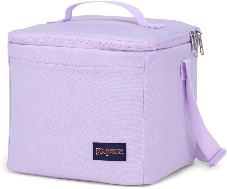 JanSport Super Snack – Insulated Lunch Bag with BPA-Free Liner, Zipper Top Opening, and Adjustable Shoulder Strap, Pastel Lilac