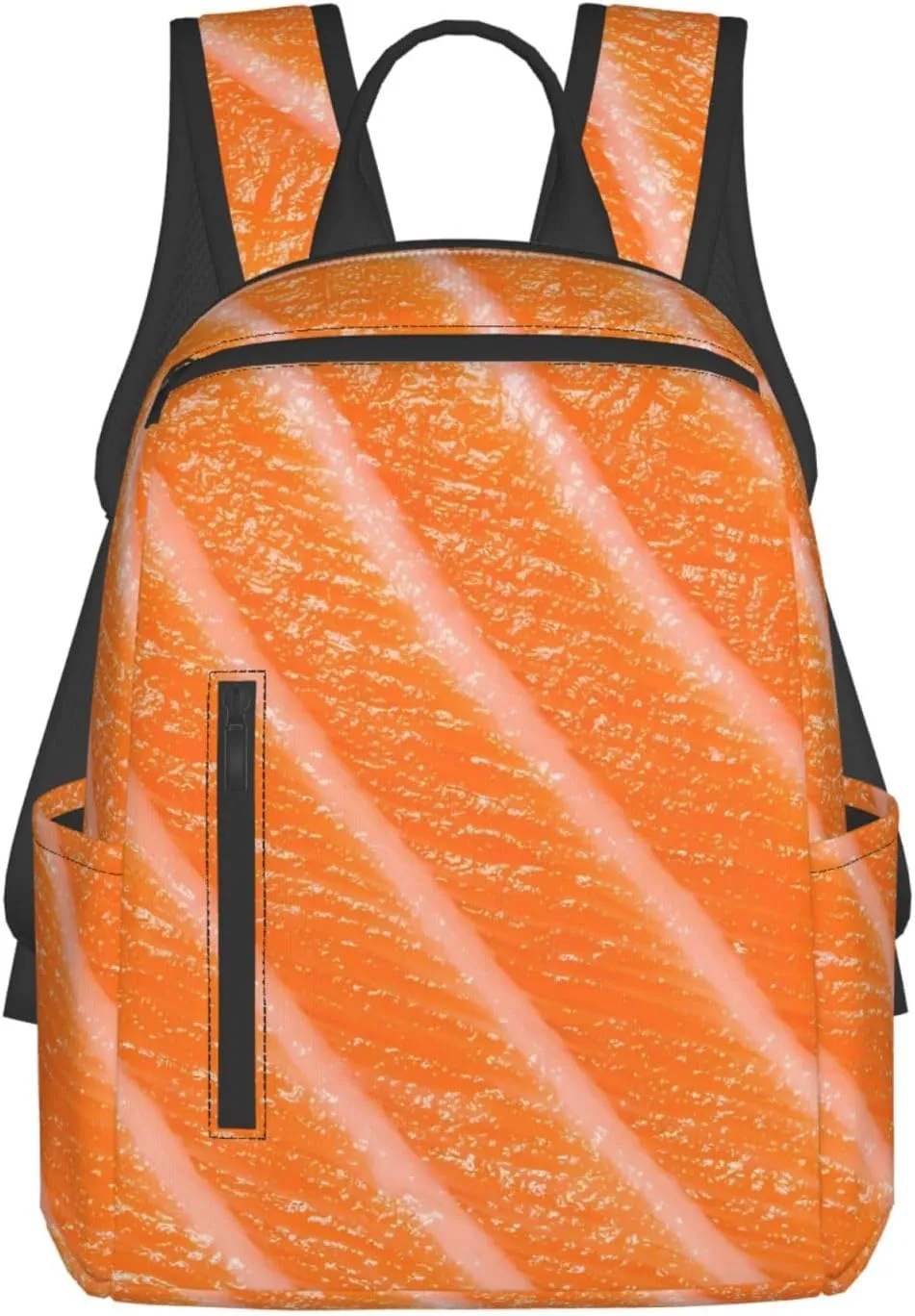 Japanese Salmon Sushi Sashimi Casual Backpacks Large Capacity Laptop Backpack Sports Rucksack Travel Daypack Adjustable Shoulder Strap Work Bag for Outdoor Camping